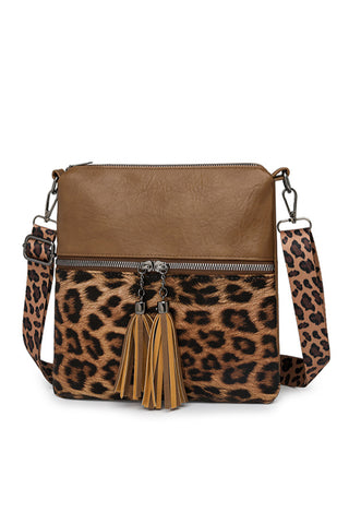 Coffee Leopard Contrast PU Leather Single Shoulder Mini Bag, Dear-Lover Dropshipping - A Blissfully Beautiful Boutique