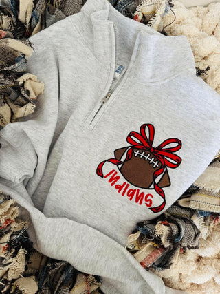 Custom Sport Bow Embroidered Comfort Color Pocket Tee, Merch Girls - A Blissfully Beautiful Boutique