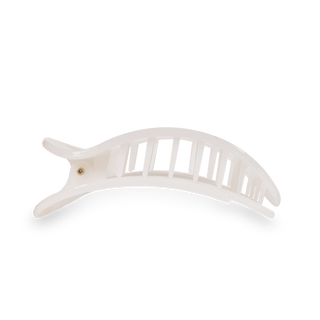 Coconut White Large Flat Round Hair Clip, TELETIES - A Blissfully Beautiful Boutique