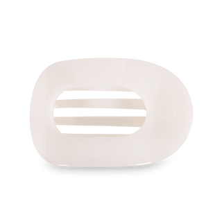 Coconut White Large Flat Round Hair Clip, TELETIES - A Blissfully Beautiful Boutique
