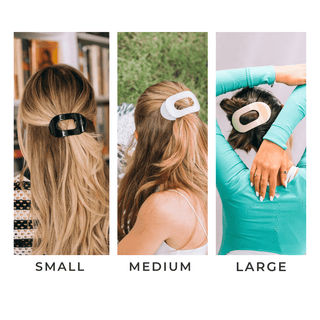 Coconut White Large Flat Round Hair Clip, TELETIES - A Blissfully Beautiful Boutique