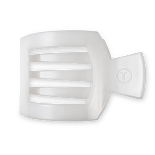 Coconut White Large Flat Square Hair Clip, TELETIES - A Blissfully Beautiful Boutique