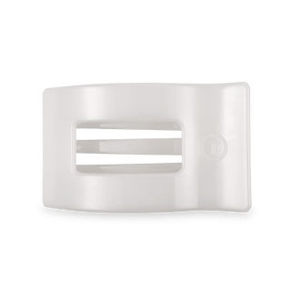 Coconut White Medium Flat Rectangle Hair Clip, TELETIES - A Blissfully Beautiful Boutique