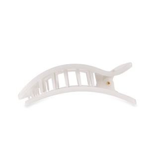 Coconut White Medium Flat Rectangle Hair Clip, TELETIES - A Blissfully Beautiful Boutique