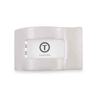 Coconut White Medium Flat Rectangle Hair Clip, TELETIES - A Blissfully Beautiful Boutique