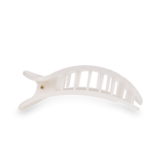 Coconut White Medium Flat Round Hair Clip, TELETIES - A Blissfully Beautiful Boutique