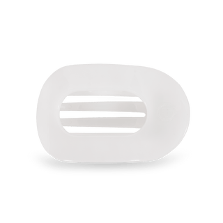 Coconut White Medium Flat Round Hair Clip, TELETIES - A Blissfully Beautiful Boutique