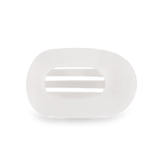Coconut White Small Flat Round Hair Clip, TELETIES - A Blissfully Beautiful Boutique