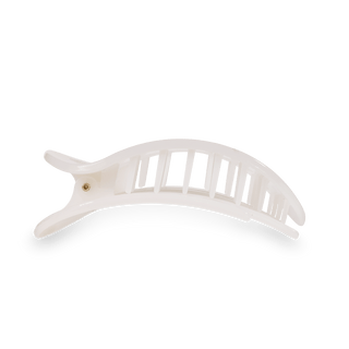 Coconut White Small Flat Round Hair Clip, TELETIES - A Blissfully Beautiful Boutique