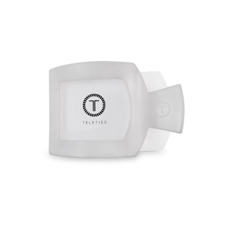 Coconut White Small Flat Square Hair Clip, TELETIES - A Blissfully Beautiful Boutique