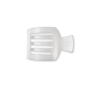 Coconut White Small Flat Square Hair Clip, TELETIES - A Blissfully Beautiful Boutique