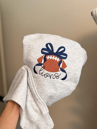 Custom Sport Bow Embroidered Comfort Color Pocket Tee, Merch Girls - A Blissfully Beautiful Boutique