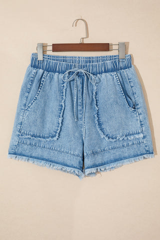 Myosotis Frayed Edge Casual Denim Shorts, Dear-Lover Dropshipping - A Blissfully Beautiful Boutique