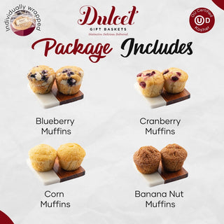 Muffin Assortment Tin, Dulcet Gift Baskets - A Blissfully Beautiful Boutique
