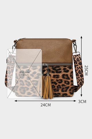 Coffee Leopard Contrast PU Leather Single Shoulder Mini Bag, Dear-Lover Dropshipping - A Blissfully Beautiful Boutique