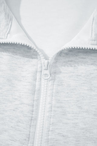 Light Grey Solid Color Sleeveless Zipper Tank and Skort Set