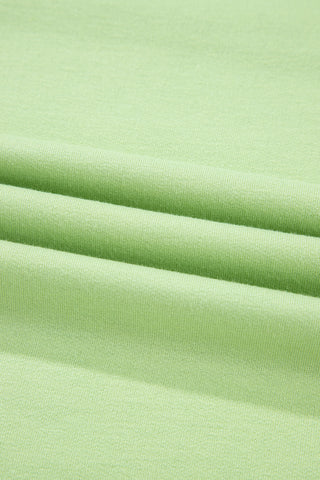 Meadow Mist Green Solid Loose V Neck Half Sleeve Tee and Shorts