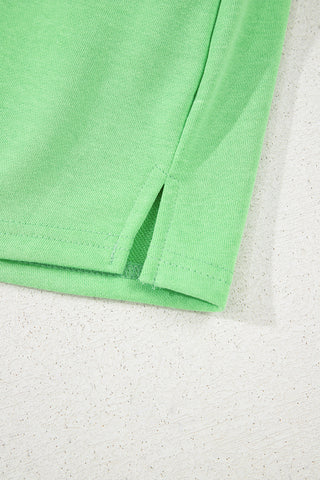 Light Green French Terry Drawstring Mini Skort with Pockets