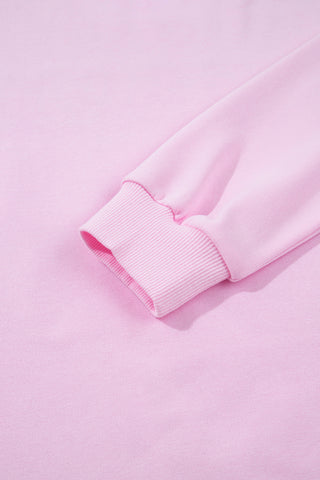 Pink Patchwork Stars Plaid Unique Floral Letters Baggy Sweatshirt