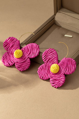 Raffia straw flower earrings, ShopCottonBelles - A Blissfully Beautiful Boutique