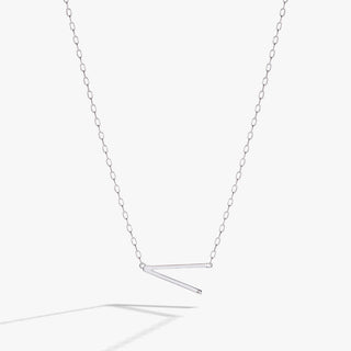 Initial V Precious Elongated Necklace