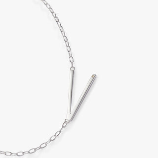 Initial V Precious Elongated Necklace