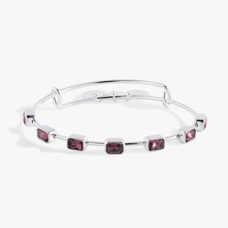 February Birthstone Emerald Cut Bangle