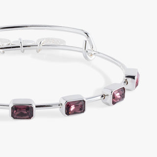 February Birthstone Emerald Cut Bangle
