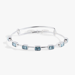 March Birthstone Emerald Cut Bangle