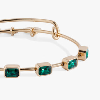 May Birthstone Emerald Cut Bangle