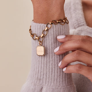 Square Charm Chunky Chain Bracelet