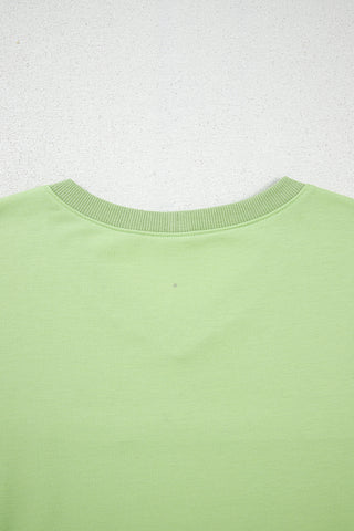 Meadow Mist Green Solid Loose V Neck Half Sleeve Tee and Shorts