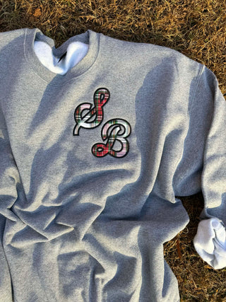 Sporty Script Monogram Applique Embroidered Sweatshirt, Merch Girls - A Blissfully Beautiful Boutique