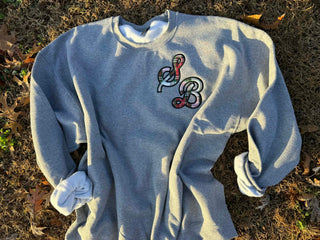 Sporty Script Monogram Applique Embroidered Sweatshirt, Merch Girls - A Blissfully Beautiful Boutique