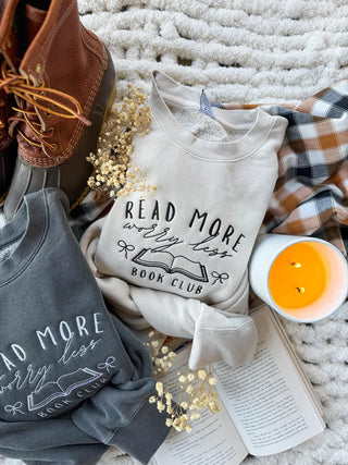 Read More Worry Less Embroidered Shirt, Merch Girls - A Blissfully Beautiful Boutique