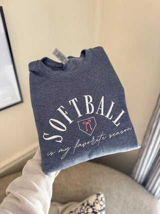 Softball Is My Favorite Season Embroidered Sweatshirt, Merch Girls - A Blissfully Beautiful Boutique