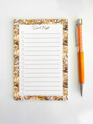 Autumn Fall Leaves Checklist Notepad Memo Sticky Notes