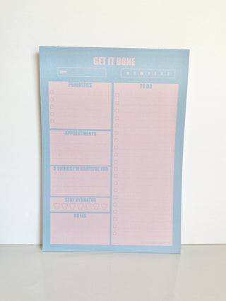 Blue & Pink Large Daily Notepad