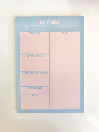 Blue & Pink Large Daily Notepad