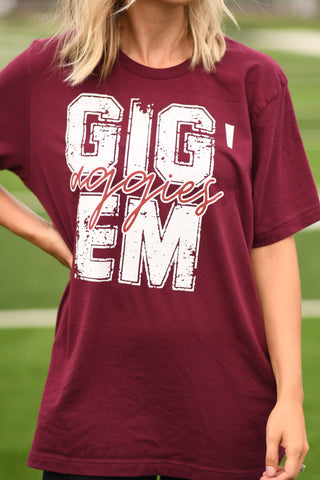 Gig Em Aggies Tee