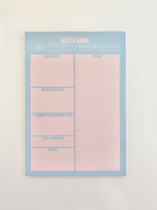 Blue & Pink Large Daily Notepad