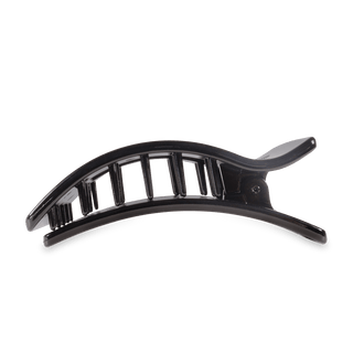 Jet Black Large Flat Rectangle Hair Clip, TELETIES - A Blissfully Beautiful Boutique