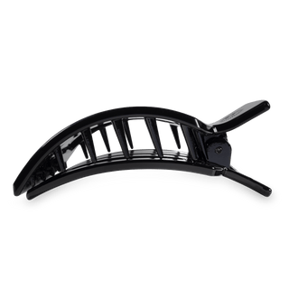 Jet Black Large Flat Square Hair Clip, TELETIES - A Blissfully Beautiful Boutique