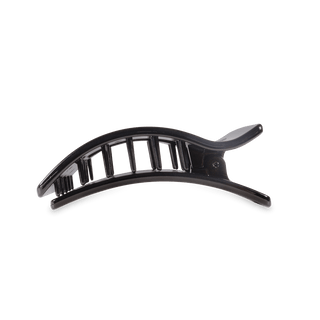 Jet Black Medium Flat Rectangle Hair Clip, TELETIES - A Blissfully Beautiful Boutique