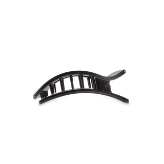 Jet Black Small Flat Rectangle Hair Clip, TELETIES - A Blissfully Beautiful Boutique