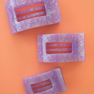 Lavender Mist Medium Flat Rectangle Hair Clip, TELETIES - A Blissfully Beautiful Boutique