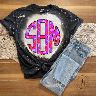 Leopard Stripe Monogram Graphic Tee, Merch Girls - A Blissfully Beautiful Boutique