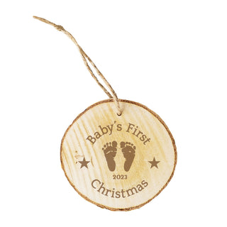 Baby's First Christnas Wood Ornament