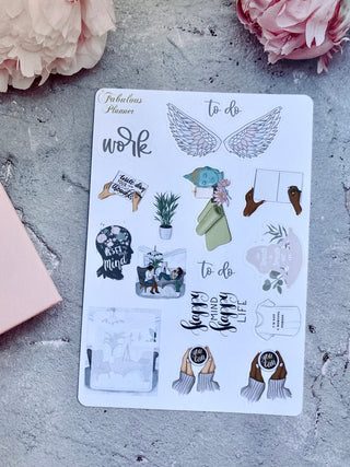 Mindfulness and Self Care Stickers Kit - 4 Sheet