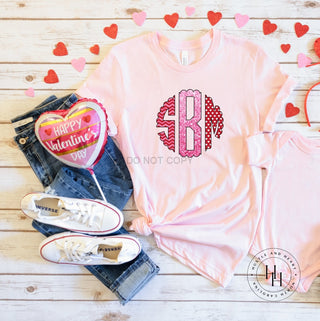Mixed Valentine's Trio Monogram Graphic Tee, Merch Girls - A Blissfully Beautiful Boutique